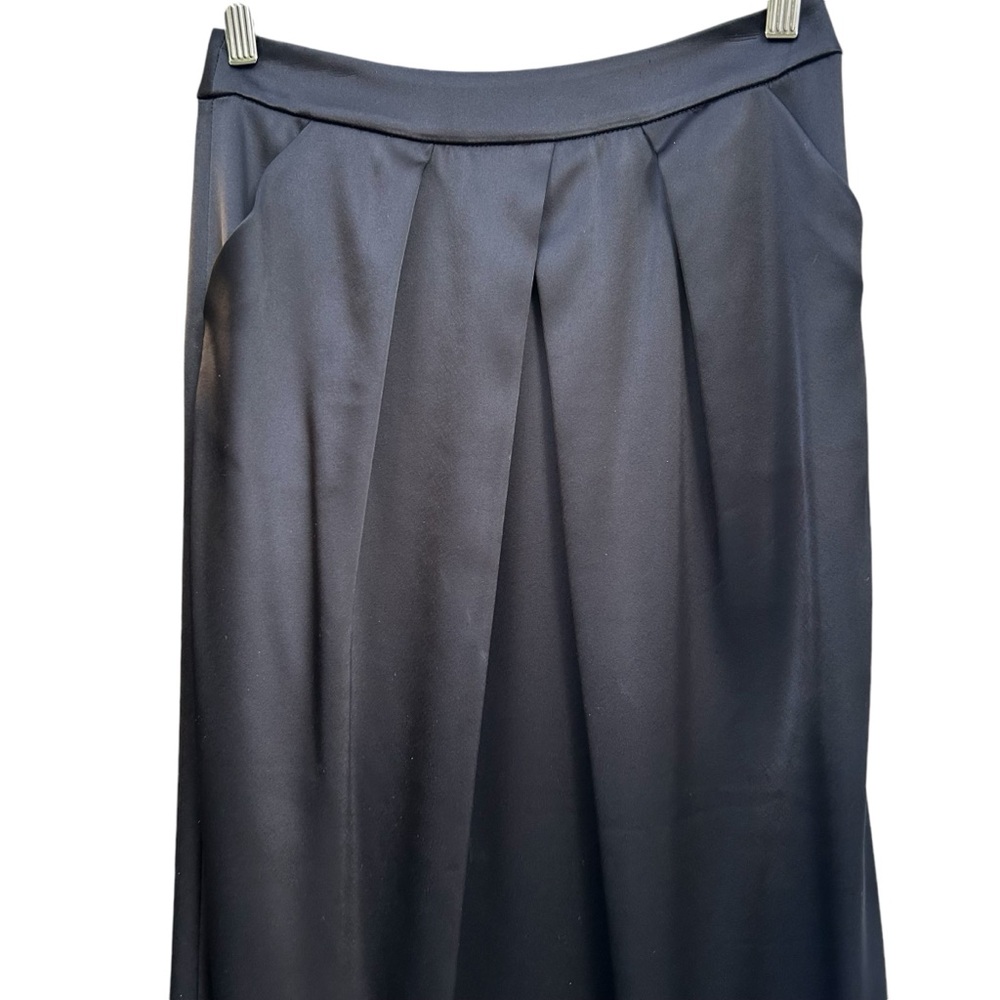 St. John Couture Liquid Satin Maxi Skirt Sz 2 Back Slit Packets QuietLuxury - Picture 3 of 16